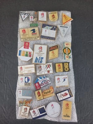 25 Albertville 1992 Olympic Pins Sponsors MARS USPS VICAT LE BOIS EVIAN RENAULT - Image 1 of 4