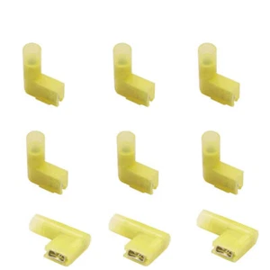 Insulated Nylon Flag Spade Terminals AWG 12-10 Wire Crimp Female Connectors 25x - Picture 1 of 8