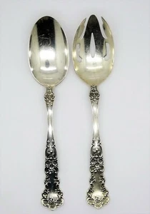 Cuchara de mesa Gorham Buttercup de plata de ley + cuchara de mesa perforada - Imagen 1 de 3