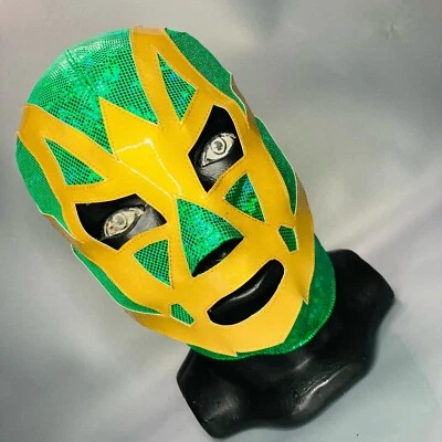 Fishman Classic Wrestling Lucha Libre Semi Professional Mask Green & Gold - Изображение 1 из 4