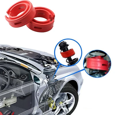 SUV Car Interior Shock Absorber Coil Spring Power Cushion Buffer Red Rubber 2pc - Image 1 of 4