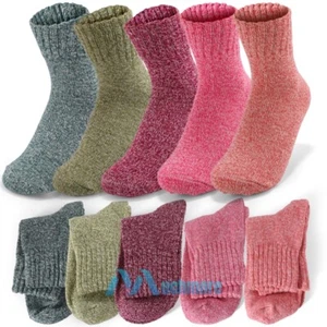 3-6 Pairs Womens Girls Winter Warm Thermal Lambs Wool Heavy Duty Boot Socks 9-11 - Picture 1 of 20