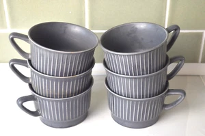 Vintage Stavangerflint, Tea Cup/mug, Grey Nordkapp Norwegian Porcelain set of 6 - Picture 1 of 4