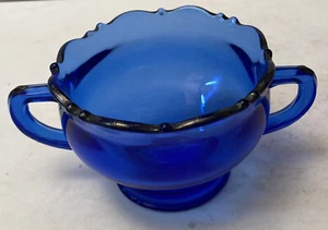 L E Smith Mt Pleasant Cobalt Open Sugar Bowl - Picture 1 of 3