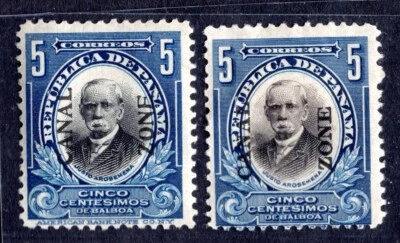 US CANAL ZONE 1920-1921 SC. #54 & 57 TWO KEY VALUES OF SETS MINT HINGED - Image 1 of 2