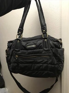 Twelvelittle Black Quilted Carry All Travel Tote Crossbody Diaper Bag 18x11x5” - Picture 1 of 11