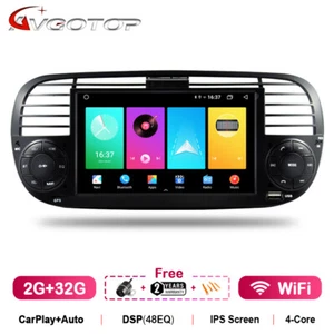 7" Android 14 Car Radio Headunit Navi Stereo Sat GPS For Fiat 500 2007-15 2+32GB - Picture 1 of 10