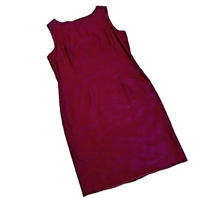 Women's TALBOTS SILK DUPIONI SHEATH DRESS women’s size 12 PLUM - Image 1 of 4