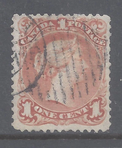 CANADA # 22b USED 1c BROWN-RED LARGE QUEEN THIN PAPER VARIETY BS25191 Cover