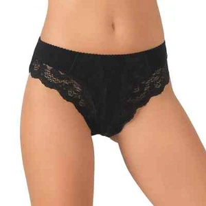 JADEA 2er Damen Slip Spitzeneinsatz Schwarz Unterwäsche M-L-XL   38-40-42 - Bild 1 von 2