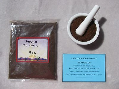 NUEVO MÉXICO CHILE ANCHO PURO EN POLVO 8 OZ.  ¡Fresco!  VENDEDOR EE. UU. ¡Envío Gratis! Foto 1 de 4