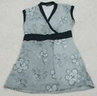 J.T.B. Dress White Black Gray Sleeveless Womans Polyester Lined Floral WS389