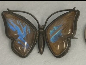 Art Deco gemarkt Sterling Silber England Nachlass Schmetterlingsflügel Schmetterling Pin LS - Bild 1 von 6