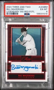 2024 PANINI 3 AND 2 LEGENDARY SIGNATURES BILL MAZEROSKI RED FOTL 4/6 POP 1 PSA 6 - Picture 1 of 2