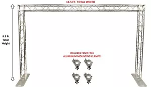14.5 Ft. Width Square Aluminum Truss Goal Post System For DJ Lights Speakers PA - Picture 1 of 1