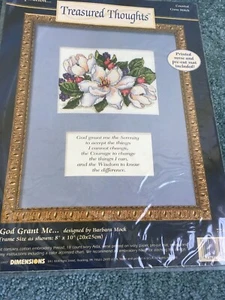 1997 Dimensions God Grant Me Treasure Thought Counted Cross Stitch Kit Flowers   - Picture 1 of 9