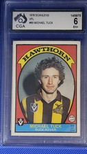 1978 Scanlens Michael Tuck Sophomore Graded CGA 6 Extremely Rare Hawthorn VFL