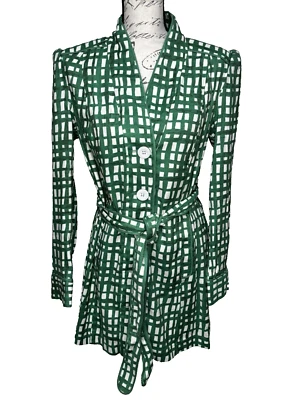 Chaqueta CABI Circuit Mezcla de Lino Verde/Blanco Talla M Estilo #6025 Usada en Excelente Condición Foto 1 de 4