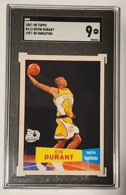 Kevin Durant RC 2007-08 Topps #112 1957-58 variación SGC 9 como nuevo  Foto 1 de 2