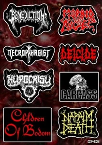 Metal Sticker Pack | Deicide Necrophagist Children Of Bodom Napalm Death Carcass - Picture 1 of 1