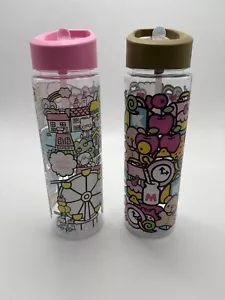 NEW Sanrio Hello Kitty BPA Free Water Bottle 24oz. Lid w/Straw NWOB Lot of 2! - Picture 1 of 7