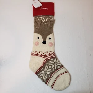 Pottery Barn Kids Classic Fair Isle Christmas Stocking Reindeer Monogram 28" - Picture 1 of 15