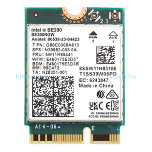 WiFi 7 Intel BE200NGW M.2 NGFF WiFi Card Tri Band 802.11be BT5.4 Network Adapter - Afbeelding 1 van 6