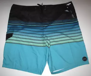 O'Neill Men's Size 40 Lennox Blue Stripe Below The Knee 21" Surf Board Shorts - Picture 1 of 2