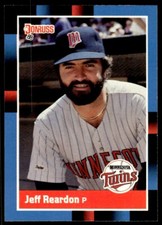 1988 Donruss Baseball Card Jeff Reardon Minnesota Twins #122