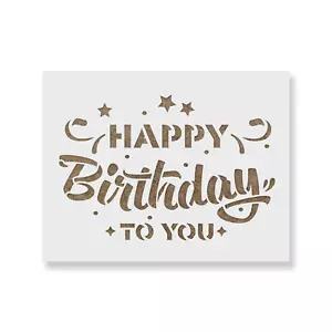 Happy Birthday Stencil - Durable & Reusable Mylar Stencils - Picture 1 of 5