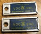 Pair 1976 Pennsylvania DAV License Plate Keychains PA - V50896