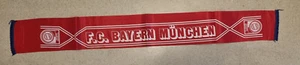 Schal FC BAYERN MÜNCHEN Seidenschal Scherpe, ca. 13 x 120 cm, rot, 80er sehr RAR - Bild 1 von 3