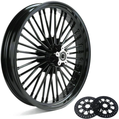 21x3.5 Fat Spoke Front Wheel Rim w/ Rotors for Harley Road King Glide 2009-2023 - Изображение 1 из 4