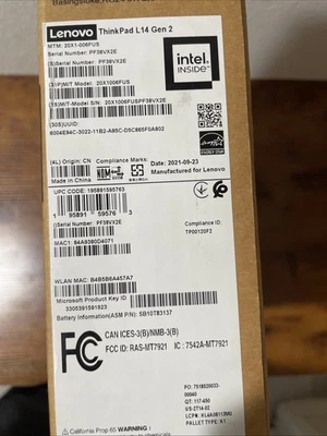 Lenovo ThinkPad L14 Gen2 14" FHD Intel i5-1135G7 8GB 256GB NVMe SSD Win 11 Pro - Image 1 of 2