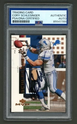 Cory Schlesinger Signed 2002 Upper Deck MVP Card #81 (PSA) Detroit Lions Auto - Image 1 of 2