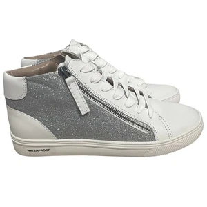 Aqua College Guliette wasserdichte Damen-Sneaker Reißverschluss silberweiß neu mit Etikett Größe 9,5 - Bild 1 von 11