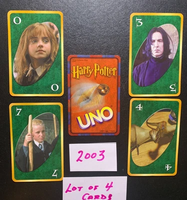HARRY POTTER   UNO 2003  Lot of 4   Green Cards - Image 1 of 2