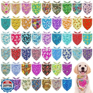 JpGdn 100PCS Bandane per Cani Paisley Bulk per Piccola Media Razza Fazzoletto Triang - Foto 1 di 5