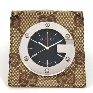 GUCCI YC200001 GG Logo Travel Watch Interior Clock Table clock - Picture 1 of 5