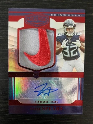 Tyjae Spears 2023 Plates & Patches Rookie Nike Swoosh Patch Autograph Titans 5/5 - Image 1 of 3