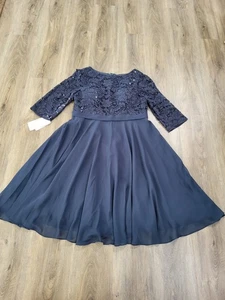 Vestido de Madre de la Novia JJ's House Línea A Escote Corto Encaje Gasa Talla 6 - Imagen 1 de 6