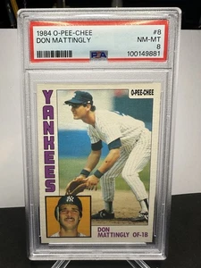 1984 OPC #8 Don Mattingly PSA 8 NM Mint RC Well Centered O Pee Chee Baseball - Picture 1 of 2