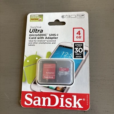 Standisk 4GB Ultra MicroSDHC uHS-1 Card With adapter - Image 1 of 2