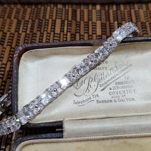 925 Sterling Silber Tennisarmband, funkelndes Armband mit simulierten Diamanten, 7,6 Zoll - Bild 1 von 8