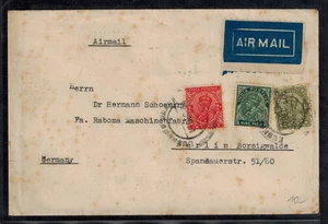 Indien 1937 Luftpostbrief mit KGV 2A , 9P & 4A nach Berlin, Deutschland - Bild 1 von 2