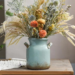 Keramik rustikale Bauernvase, Distressed dekorative Blumenvase für Wohndeko, - Bild 1 von 7