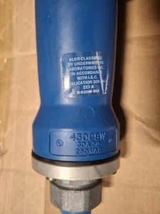 Hubbell 430C9W Kaltgerätestift und Hülse 30A 3Ph 250V 4-adrig Erdung wasserdicht weiblich - Bild 1 von 2