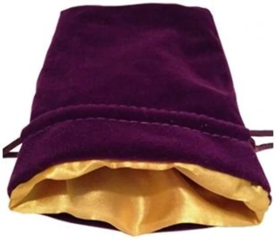 The Dancing Peanut 4 "X6 Purple Velvet Dadi Borsa con Oro Satin Fodera - Imagen 1 de 1