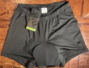 ADULT SMALL Padded Poly Spandex Cycling Black Bike Shorts Realtoo New w/tags - Picture 1 of 5
