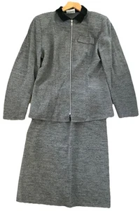 Vintage Mary Quant Skirt And Jacket Suit Outfit. Grey Jersey Material Size 12 - Picture 1 of 11